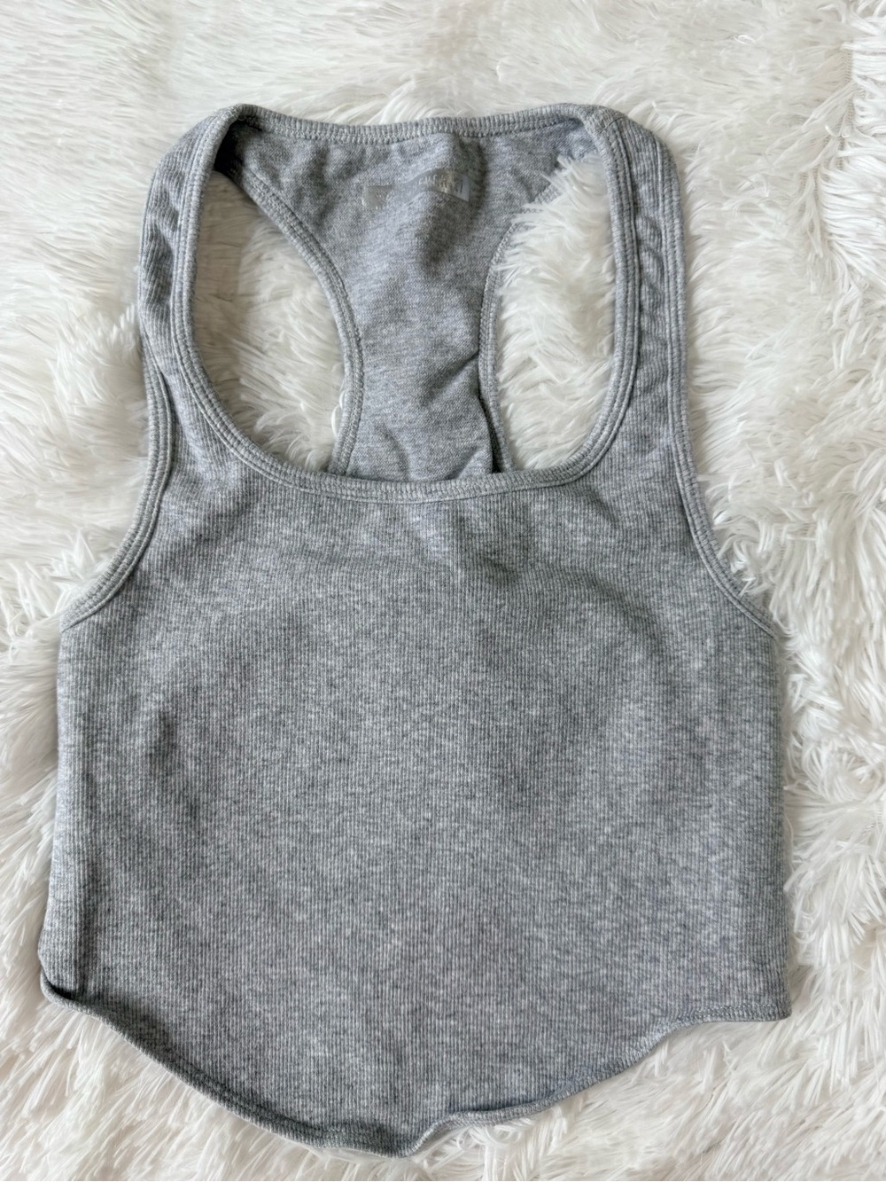 Forever 21 Grey Ribbed Racerback Tank Top